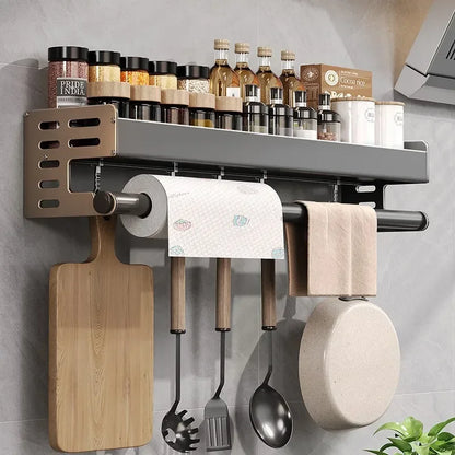 Wall Mounted Spice Rack Organizer - Multi-Tier Kitchen Storage for Seasonings