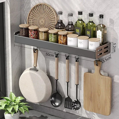 Wall Mounted Spice Rack Organizer - Multi-Tier Kitchen Storage for Seasonings