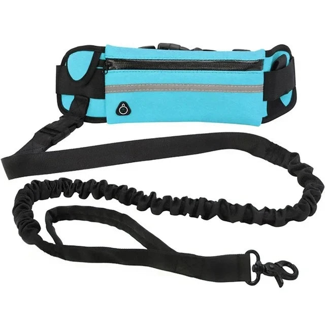 Hands Free Dog Leash -  Waist Running Lead with Storage Pouch