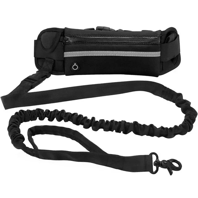 Hands Free Dog Leash -  Waist Running Lead with Storage Pouch
