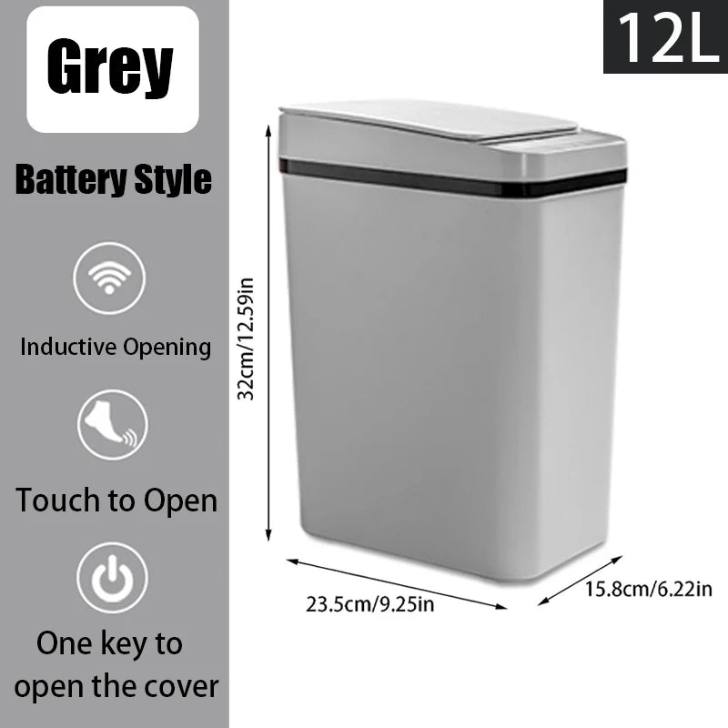 12L Touchless Trash Can - Motion Sensor Automatic Bin