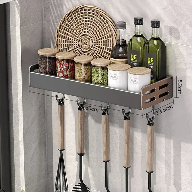 Wall Mounted Spice Rack Organizer - Multi-Tier Kitchen Storage for Seasonings