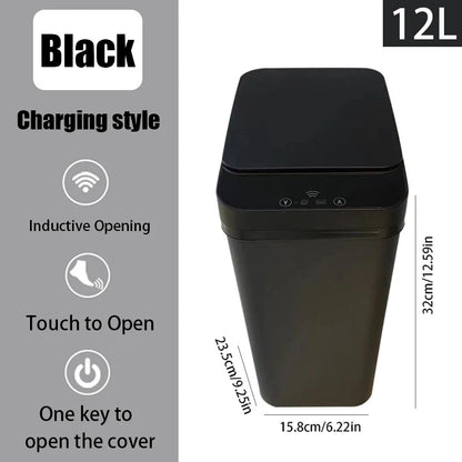 12L Touchless Trash Can - Motion Sensor Automatic Bin