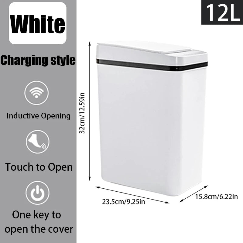 12L Touchless Trash Can - Motion Sensor Automatic Bin